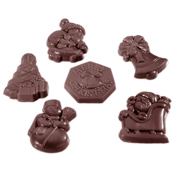 Chocolate World Six Bite Sized Christmas Assortment Polycarbonate Chocolate Mould